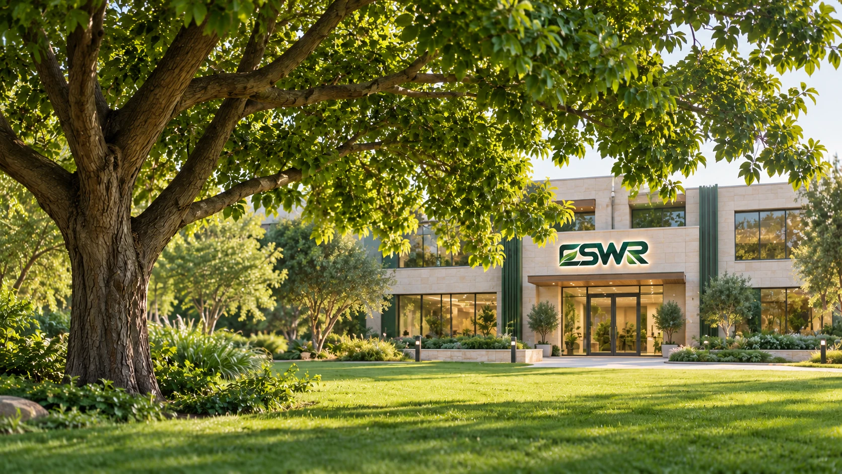 Illustrative ESWR office entrance and landscaped forecourt